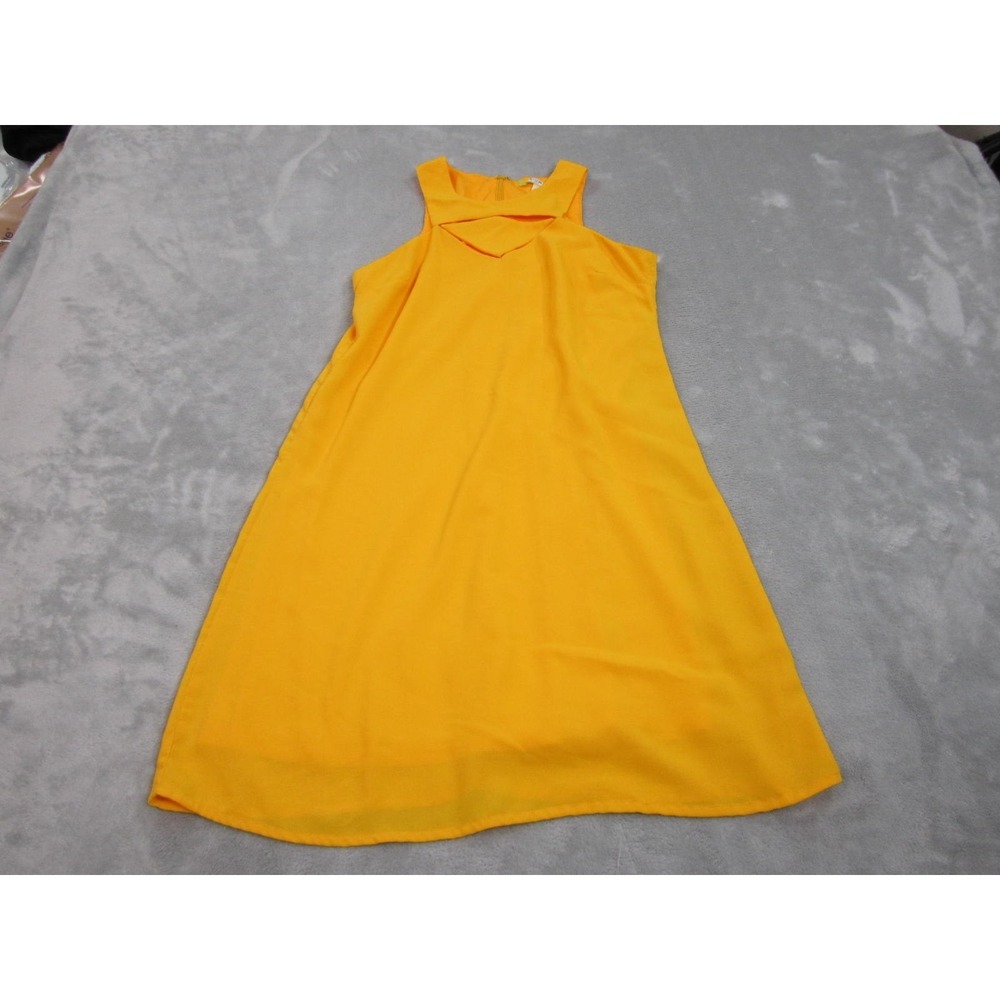 Gianni Bini Cutout Shift Dress Womens Small Orange Halter A-Line Party